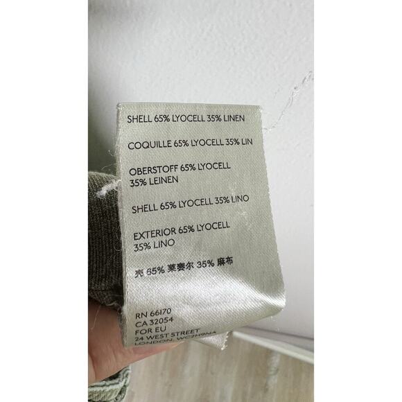 Anthropologie Audra Linen Blend Green Cropped‎ Cargo Utility Pants EUC Sz 31 - Picture 9 of 10